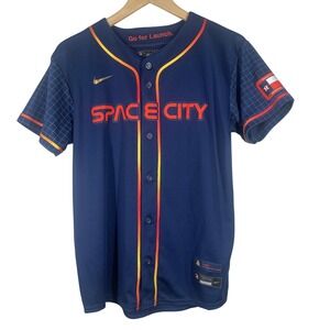 Nike Houston Astros Alex Bregman Space City Connect Jersey Kids Large 14/16 Navy
